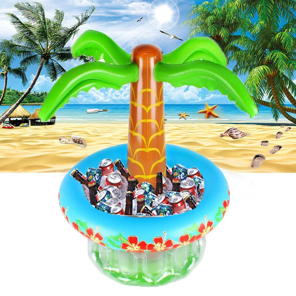 Party Toy Ice Bucket Rainbow Cloud Cup Holder Inflatable Pool Float Beer Drink Cooler Table Bar Tray Beach Island Prop