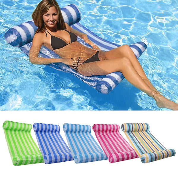 Summer Water Hammock Mattress Swimming Pool Inflatable Mat Rafts Floating Chair Swimming Portable Outdoor Elements