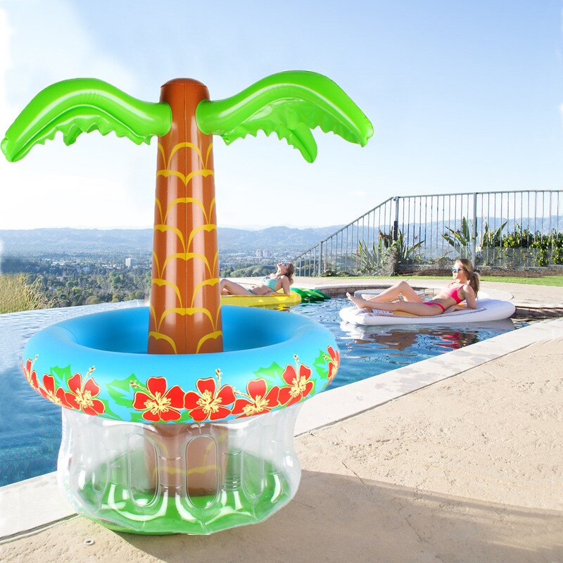 Party Toy Ice Bucket Rainbow Cloud Cup Holder Inflatable Pool Float Beer Drink Cooler Table Bar Tray Beach Island Prop