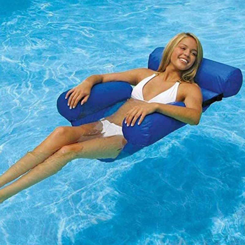 Inflatable Foldable Floating Row Backrest Air Mattresses Bed Beach Swimming Pool Water Sports Lounger float Chair Hammock Mat