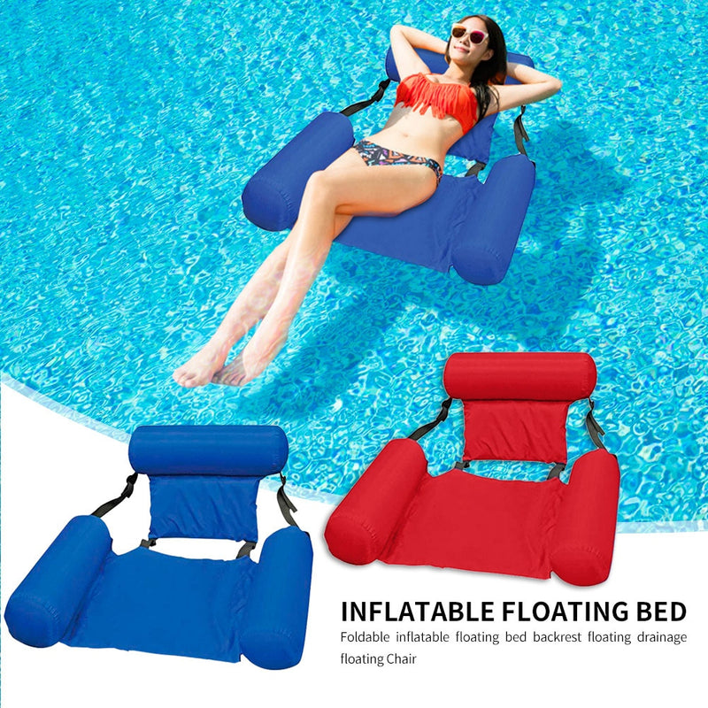 Inflatable Foldable Floating Row Backrest Air Mattresses Bed Beach Swimming Pool Water Sports Lounger float Chair Hammock Mat