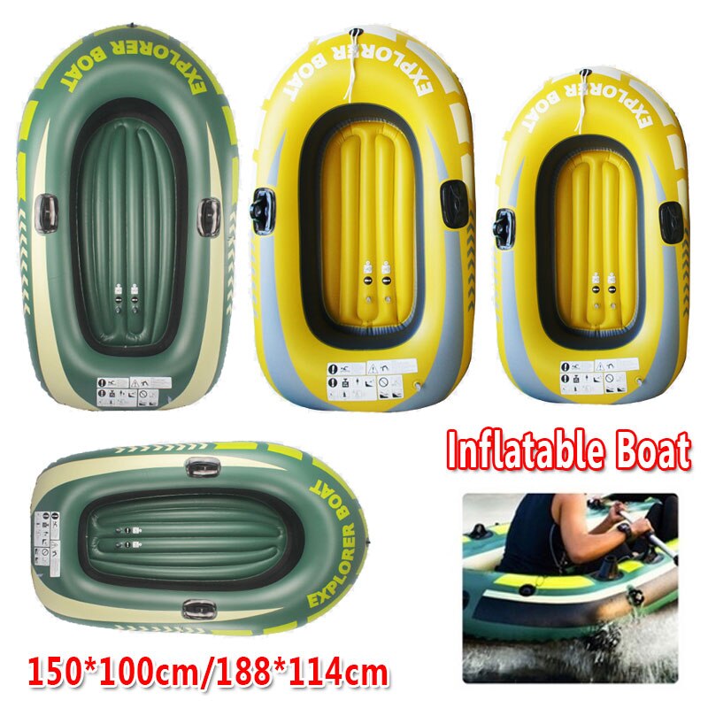 1/2 Person PVC Inflatable Rowing Boat Kayak Thicken Canoe Rowing Airboat For Drifting Diving Fishing Beach Swimming Pool Drift O