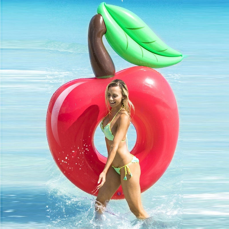 Rooxin Giant Cherry Swimming Circle Inflatable Pool Float Rubber Ring Adult Swimming Ring Summer Beach Party Toys Water Sport