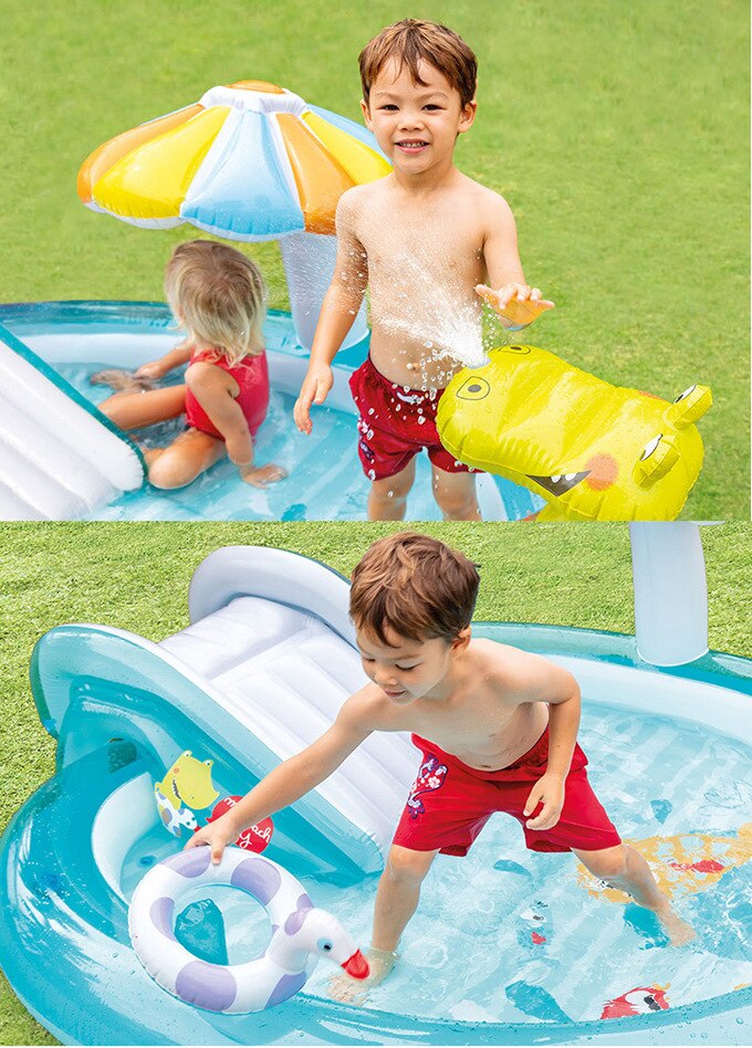 Inflatable Slides Pools with umbrella baby slide toys fun family water spray pool inflatable swimming pool for children toys