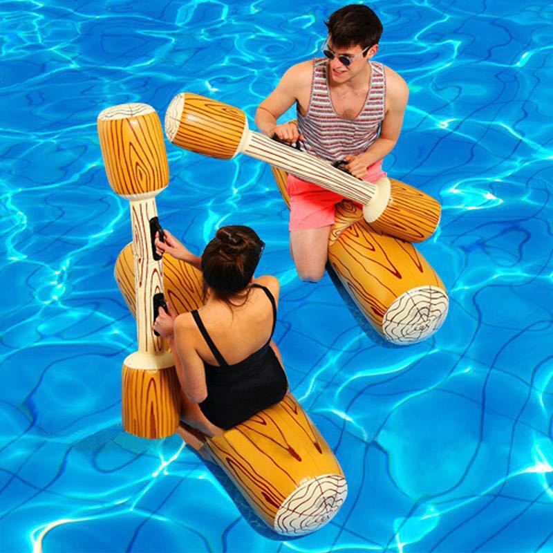 4 Pieces Pool Float Toy Water Game Swim Ring Inflat Float Pool Inflatable Toy Adult Pool Party Inflat Raft Pool Toy Grownups PVC