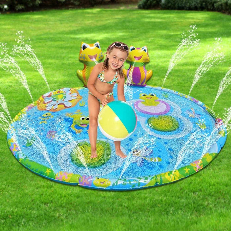 3D Frog Inflatable Water Spray Play Mat Outdoor Lawn Games Pad Yard Sprinkler Kids Children Family Summer Swimming Pool Toys