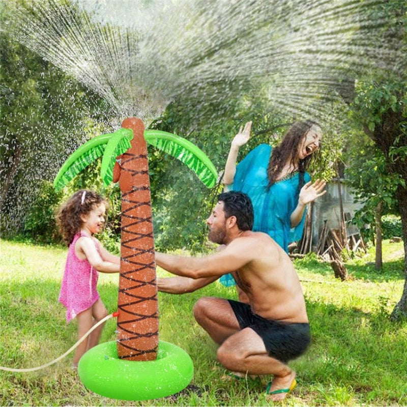 Inflatable Summer Children Play Water Spout Parent-Child Beach Lawn Play Water Spray Simulation Coconut Tree Outdoor Toy