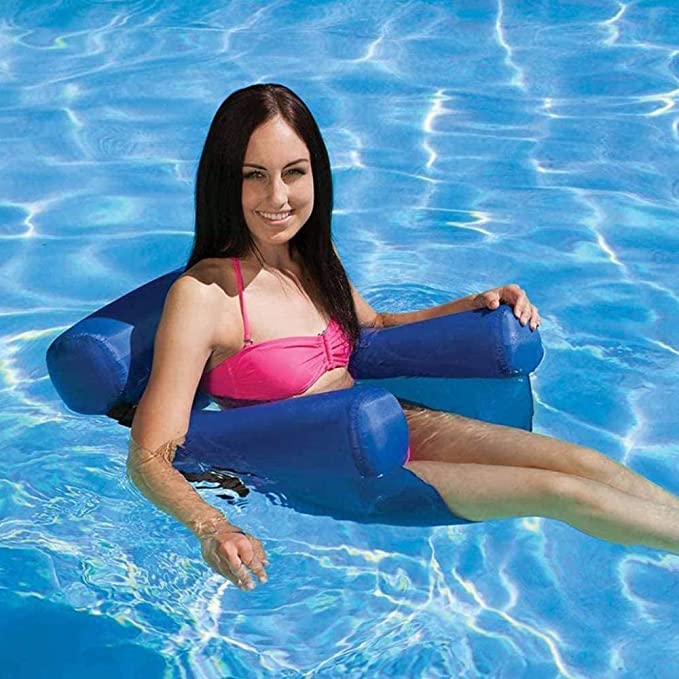 Inflatable Foldable Floating Row Backrest Air Mattresses Bed Beach Swimming Pool Water Sports Lounger float Chair Hammock Mat