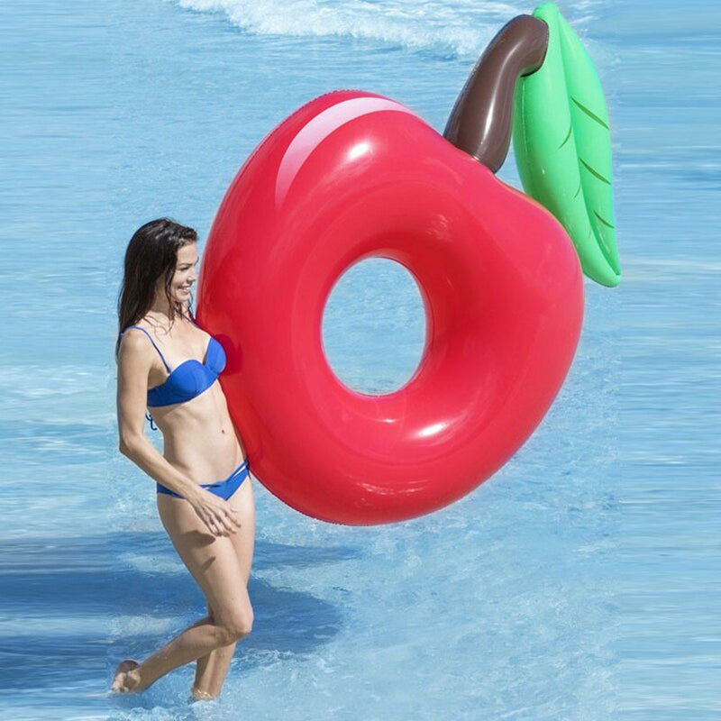 Rooxin Giant Cherry Swimming Circle Inflatable Pool Float Rubber Ring Adult Swimming Ring Summer Beach Party Toys Water Sport