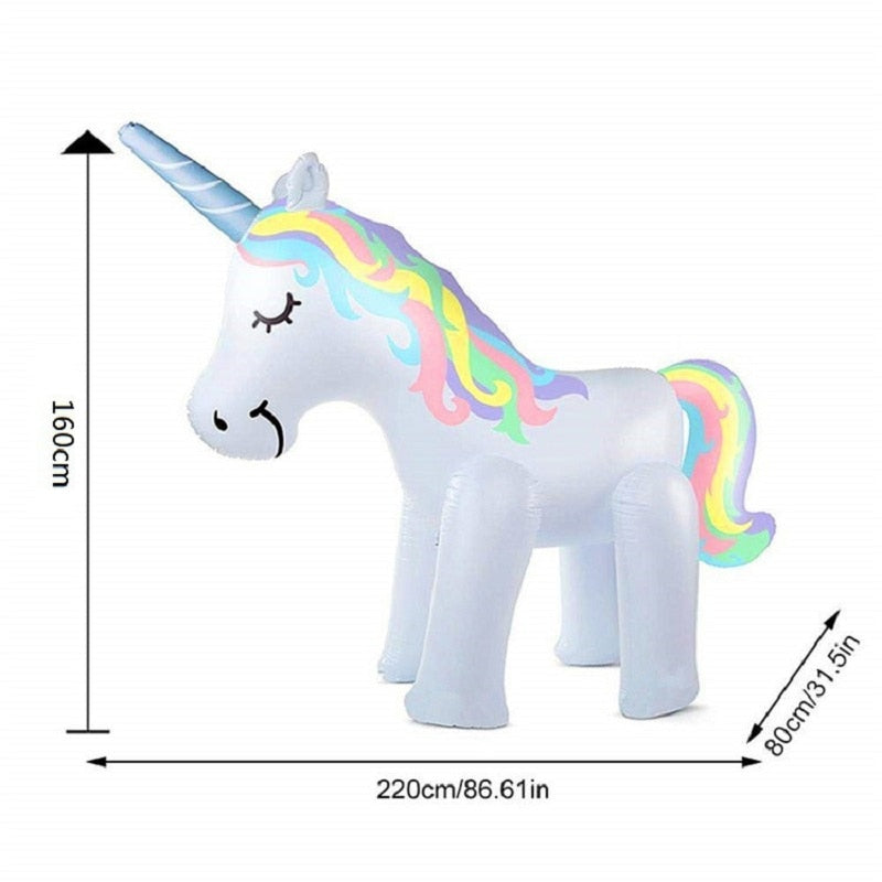 Rooxin Giant Inflatable Unicorn Water Spray Pool Toys Swimming Float Outdoor Fountain Beach Party Children's Summer Toys