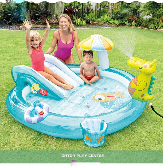 Inflatable Slides Pools with umbrella baby slide toys fun family water spray pool inflatable swimming pool for children toys