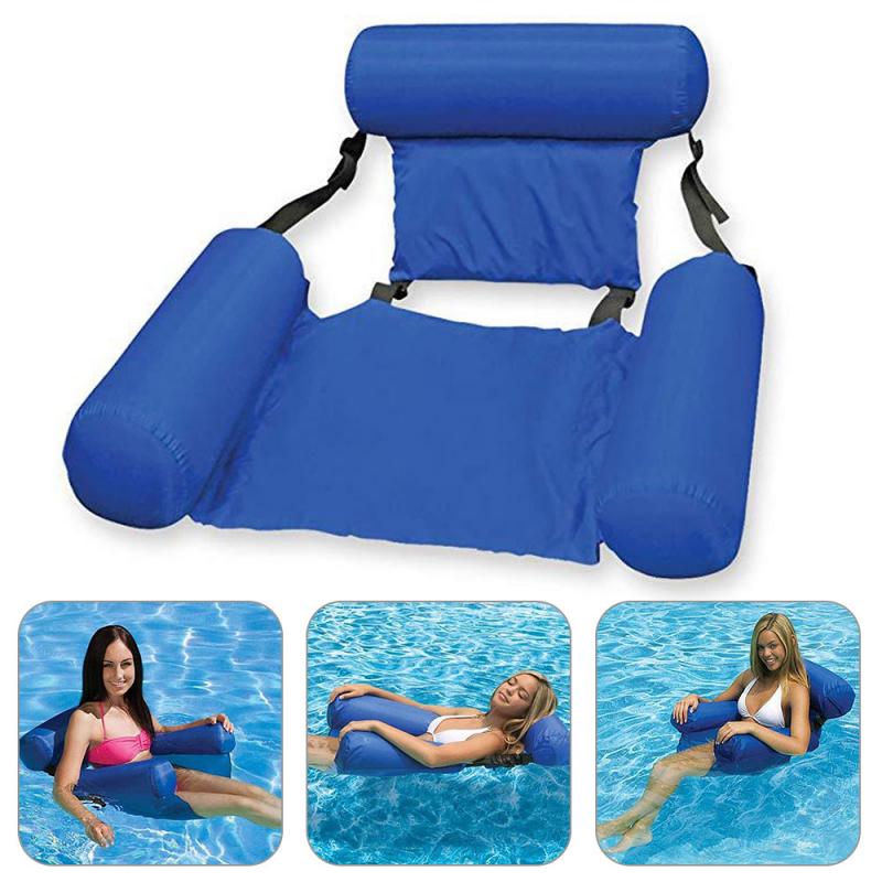 Inflatable Foldable Floating Row Backrest Air Mattresses Bed Beach Swimming Pool Water Sports Lounger float Chair Hammock Mat