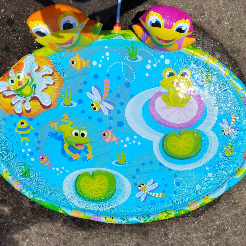 3D Frog Inflatable Water Spray Play Mat Outdoor Lawn Games Pad Yard Sprinkler Kids Children Family Summer Swimming Pool Toys