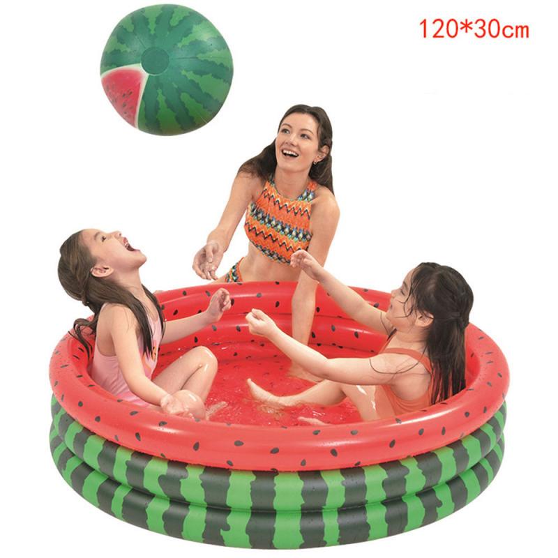 New 120cm Watermelon Inflatable Swimming Pool Children Adults Bathing Tub Baby Bath Indoor Paddling Pool Inflatable Kids Pool