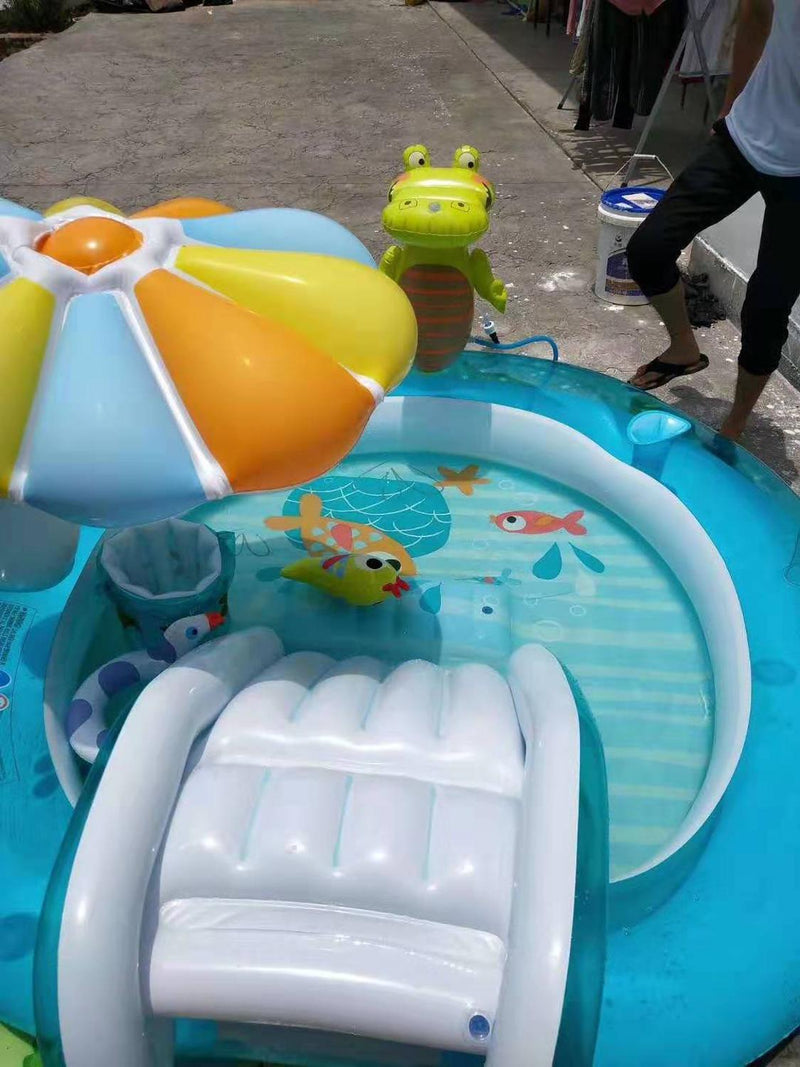 Inflatable Slides Pools with umbrella baby slide toys fun family water spray pool inflatable swimming pool for children toys