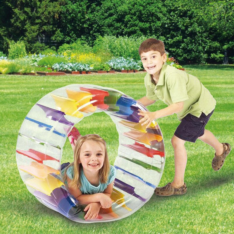 Kids Colorful Inflatable Water Wheel Roller Float 36inch Giant Roll Ball For Boys and Girls Swimming Pool Toys Grass Plaything