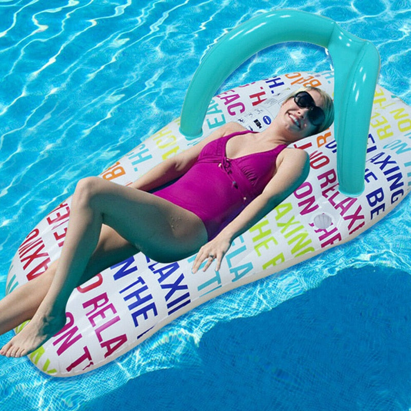 Newly Inflatable Water Hammock Floating Bed Slippers Lounge Chair for Swimming Pool Beach BN99