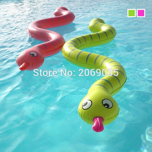 170cm Giant Children Inflatable Green Snake Pool Float Kids Swimming Ring Serpent Noodle Floats Water Holiday Party Toys Piscina