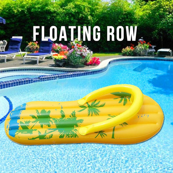 3D Slippers Shaped Inflatable Floating Row Stylish Flip-flops Pool Float Adult Swimming Ring Toys Photo Props Float Pool Cushion