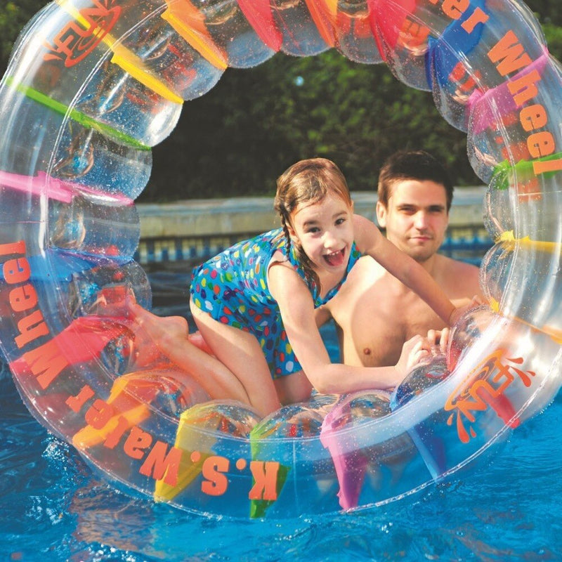 Kids Colorful Inflatable Water Wheel Roller Float 36inch Giant Roll Ball For Boys and Girls Swimming Pool Toys Grass Plaything