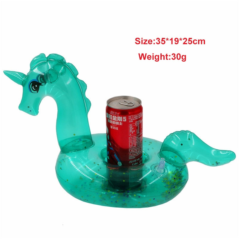 Rooxin Cup Holder Inflatable Flamingo Unicorn Drink Holder Swimming Pool Float Beverage Beer Holder Bar Tray Summer Party Toys