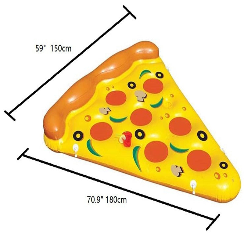 Giant 180cm Inflatable Pizza Slice Pool Floats Swimming Ring Floating Row For Childen Adults Water Toys Mattress Sea Party