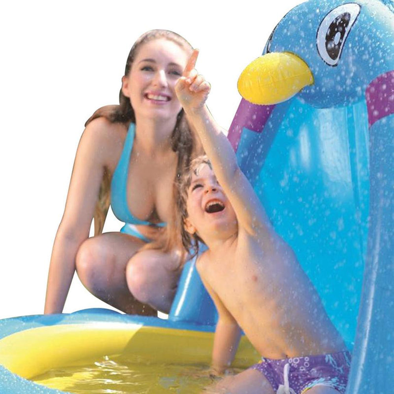 Large Size Large Water Spray Game Mat Indoor Swimming Pool Penguin Shape Inflatable Paddling Pool For Kids