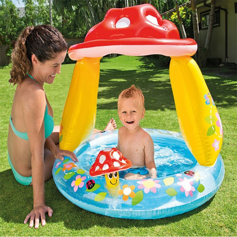 Environmental protection materials children inflatable swimming pool children's mushroom shape ocean pool outdoor game pool