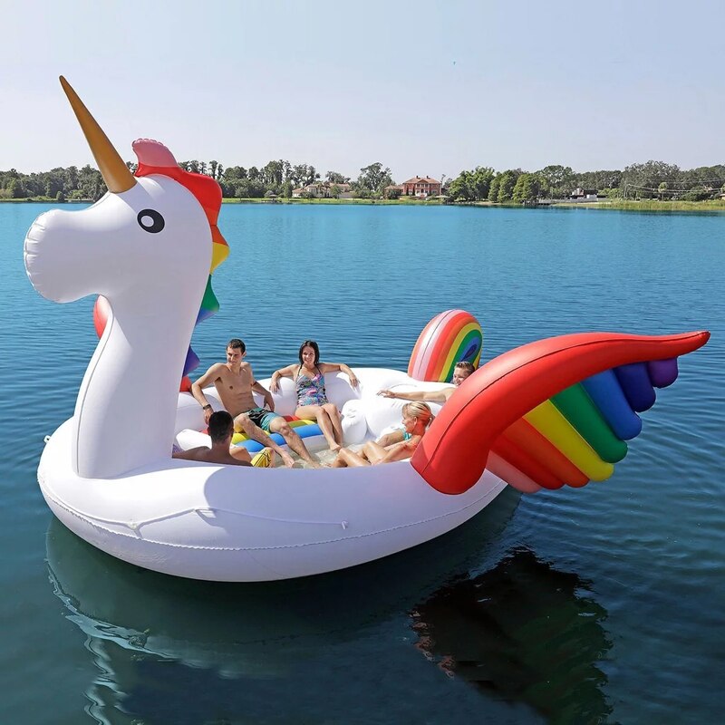 Fits Seven People 530cm Ginormous Flamingo Giant Unicorn Inflatable Boat Pool Party Float Air Mattress Swimming Ring Toys boia