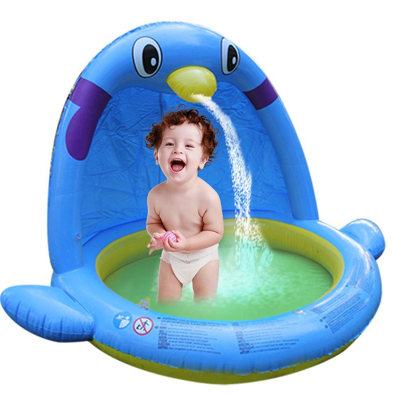 Large Size Large Water Spray Game Mat Indoor Swimming Pool Penguin Shape Inflatable Paddling Pool For Kids