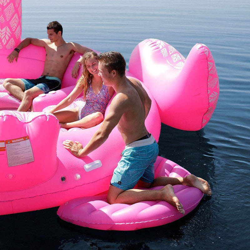 Fits Seven People 530cm Ginormous Flamingo Giant Unicorn Inflatable Boat Pool Party Float Air Mattress Swimming Ring Toys boia