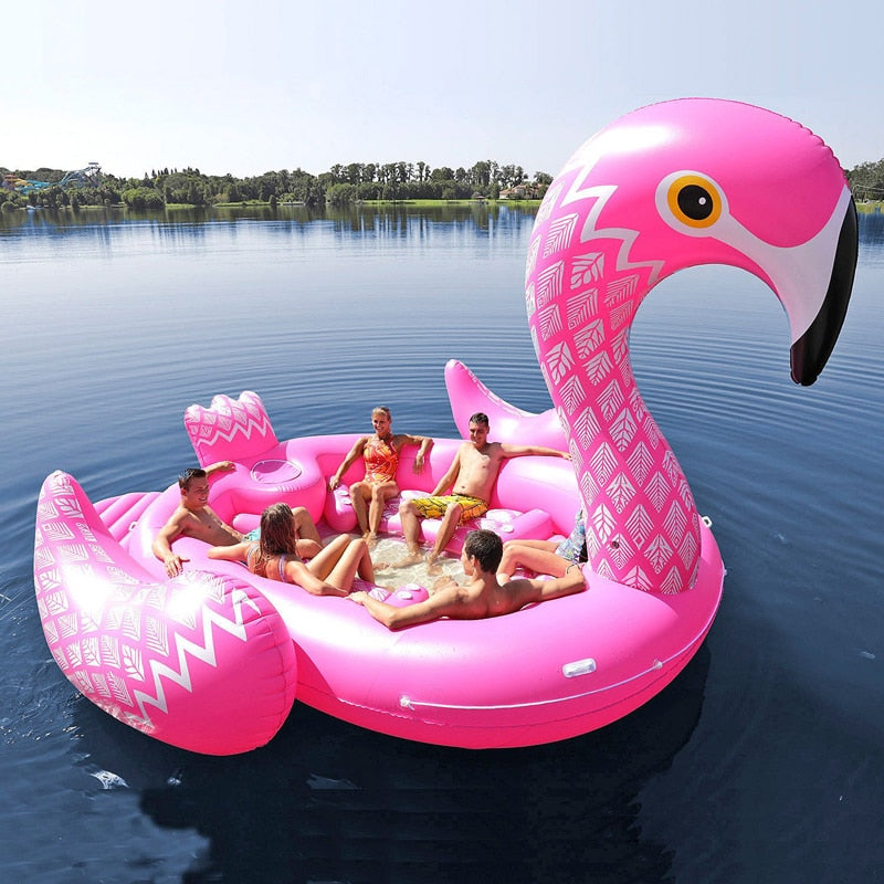 Fits Seven People 530cm Ginormous Flamingo Giant Unicorn Inflatable Boat Pool Party Float Air Mattress Swimming Ring Toys boia