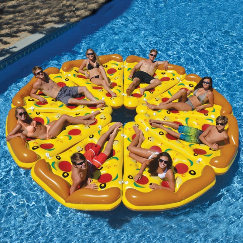 Giant 180cm Inflatable Pizza Slice Pool Floats Swimming Ring Floating Row For Childen Adults Water Toys Mattress Sea Party