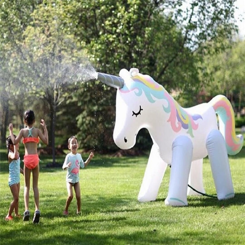 Rooxin Giant Inflatable Unicorn Water Spray Pool Toys Swimming Float Outdoor Fountain Beach Party Children's Summer Toys