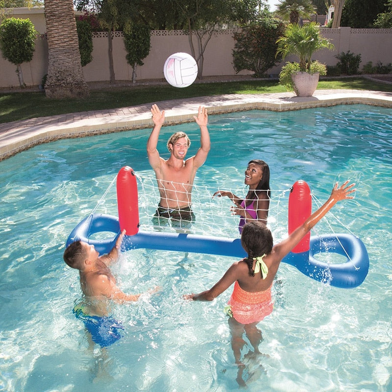 Giant Inflatable Pool Toy Volleyball Football Ball Game Swimming Game Toys Air Mattresses Large Floating Island Boat Toy Party