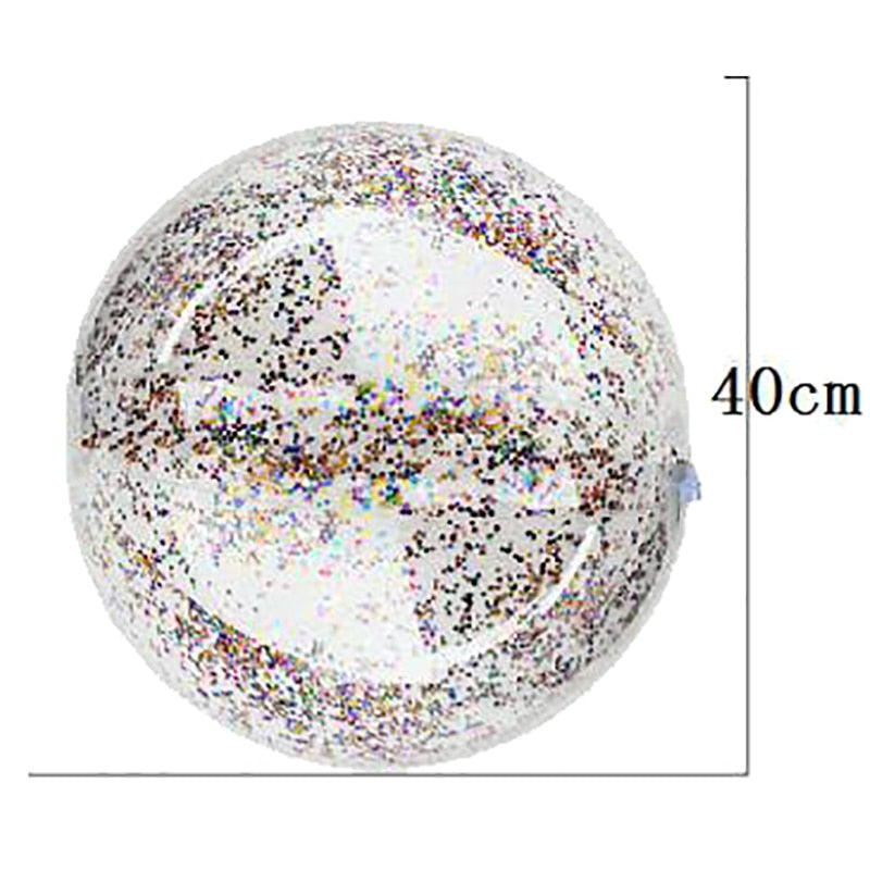 Bling PVC Transparent Swimming Ball Toys Round Inflatable Sequins Inside Beach Ball Swimming Pool Floating Children Outdoor Toy