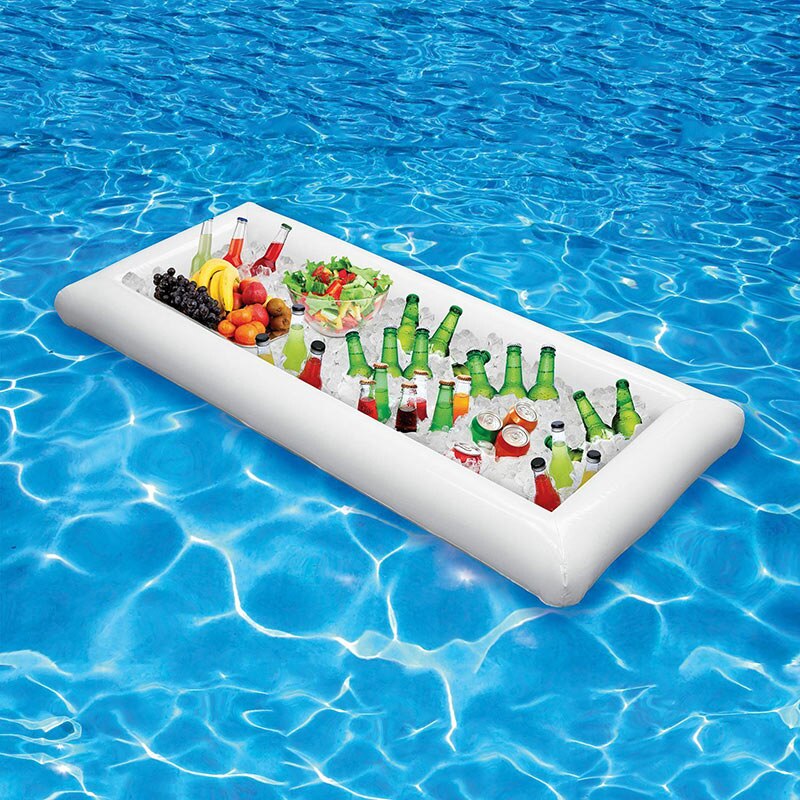 Swimming Pool Drink Float Holder Party Inflatable Salad Bar Buffet Pool Inflatable Ice Bucket Outdoor Food Supplies Toy Stand