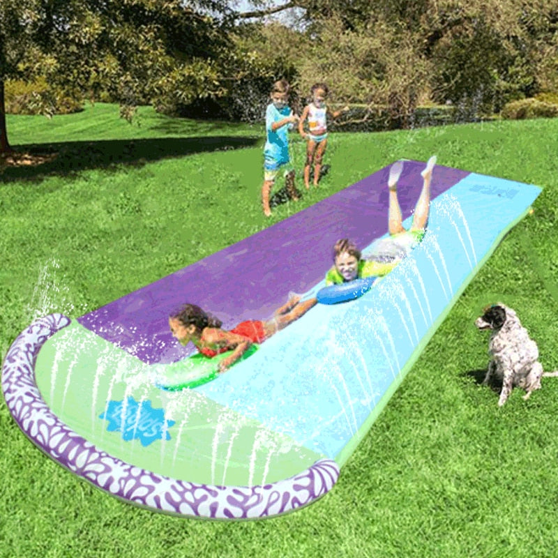 4.8m Giant Surf 'N Double Water Slide Inflatable Play Center Slide For Children Summer Backyard Swimming Pool Games Outdoor Toys