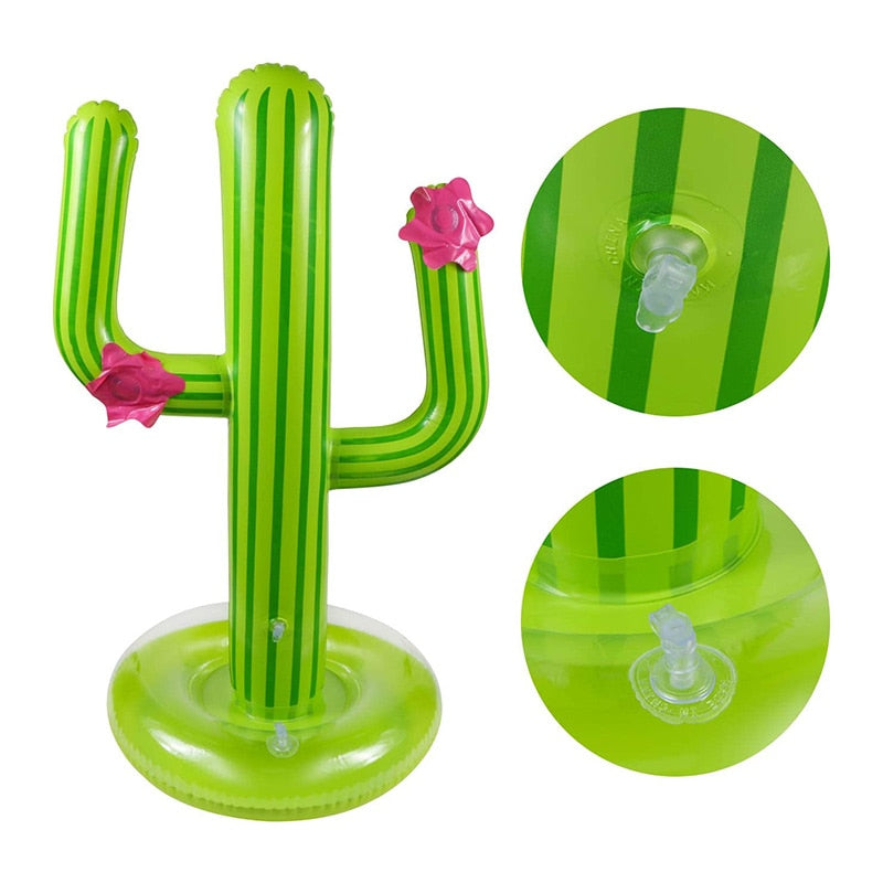 New PVC Inflatable Cactus Ring Toss Game Set Floating Pool Toys Beach Party Supplies Party Ice Bar Travel Outdoor Swimming Pool