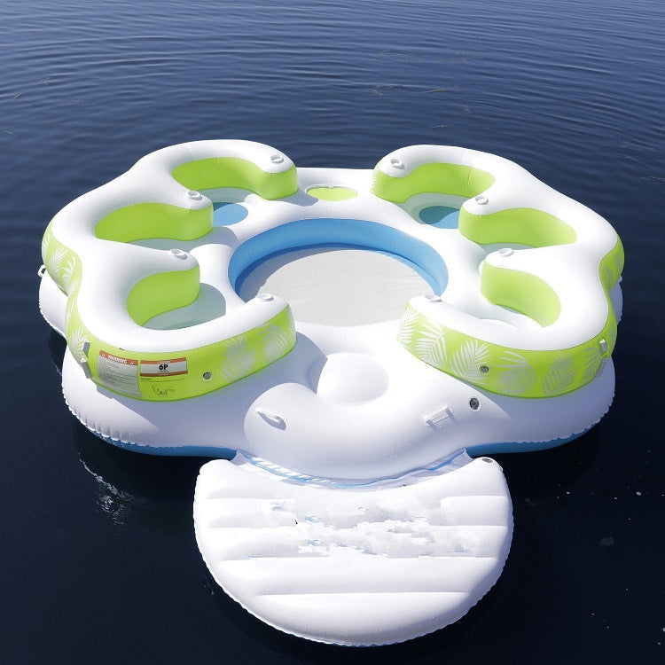 Pvc inflatable large floating bed water adult recliner inflatable toy unicorn flamingo peacock sunshade floating row