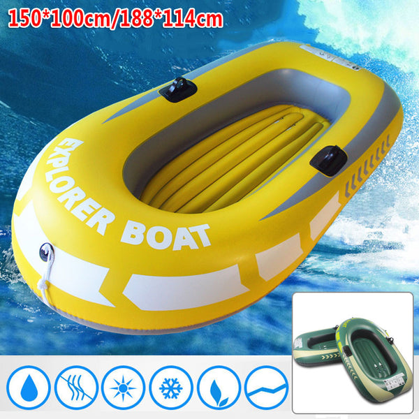 1/2 Person PVC Inflatable Rowing Boat Kayak Thicken Canoe Rowing Airboat For Drifting Diving Fishing Beach Swimming Pool Drift O