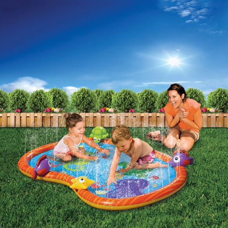 3D Frog Inflatable Water Spray Play Mat Outdoor Lawn Games Pad Yard Sprinkler Kids Children Family Summer Swimming Pool Toys