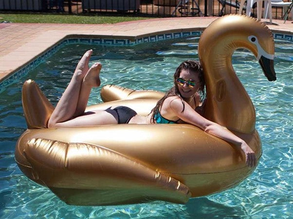 130cm Giant Gold Swan Pool Float For Adult